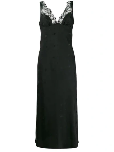 Shop Mcq By Alexander Mcqueen Long Sparrow Print Dress In Black