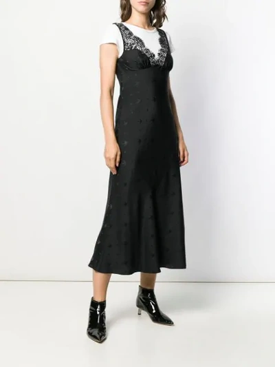 Shop Mcq By Alexander Mcqueen Long Sparrow Print Dress In Black