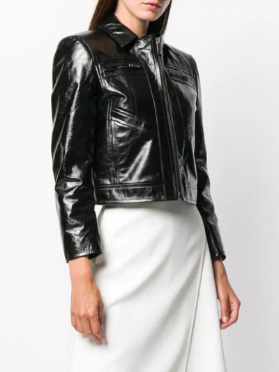 Shop Givenchy Fitted Leather Jacket In Black