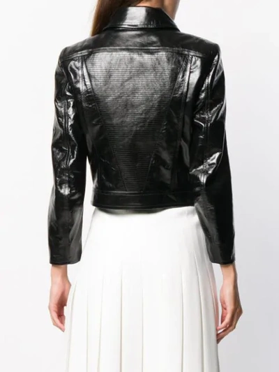 Shop Givenchy Fitted Leather Jacket In Black