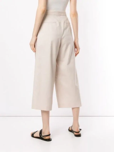 Shop Ballsey Cropped Wide-leg Trousers - Neutrals
