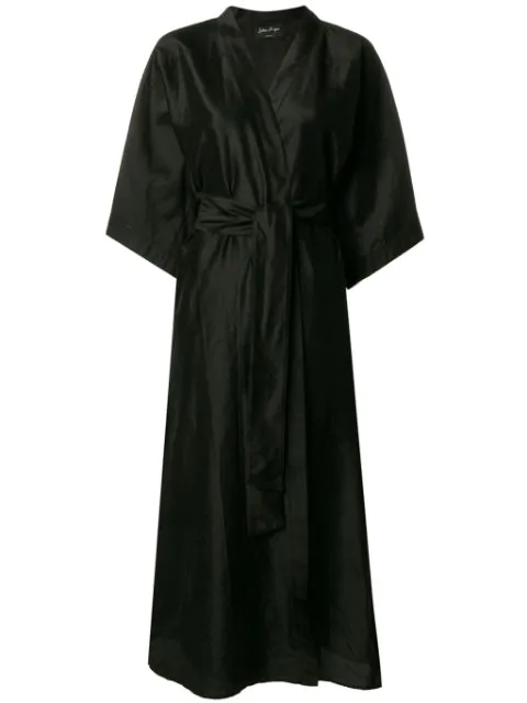 black silk kimono dress