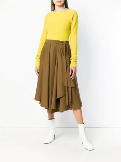 Shop Lemaire A-line Skirt - Brown