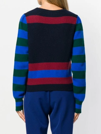 Shop Tommy Hilfiger Hilfiger Collection Striped Logo Sweater - Blue