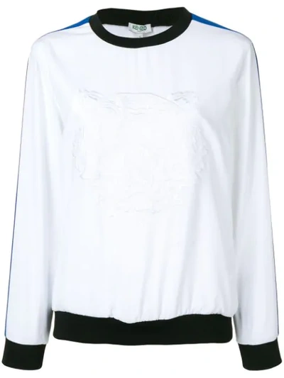 Shop Kenzo Embroidered Tiger Top In White
