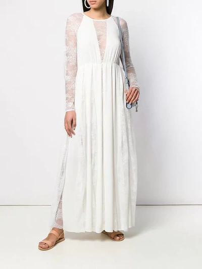 Shop Aniye By Lace Inserts Long Dress In White