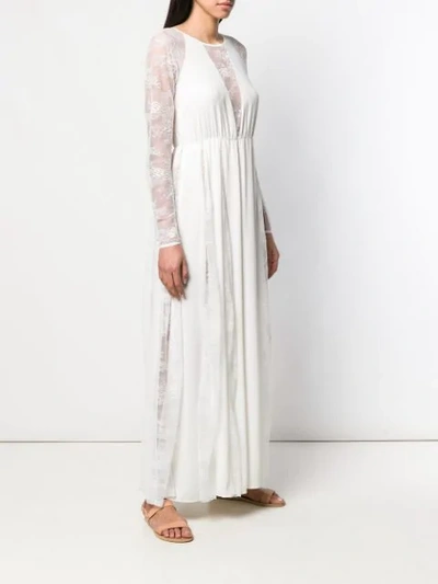 Shop Aniye By Lace Inserts Long Dress In White