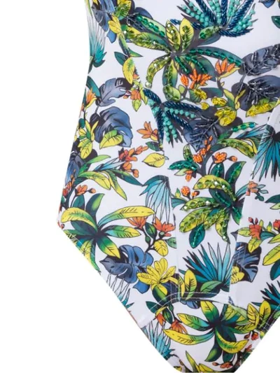 Amir Slama Printed Swimsuit In White