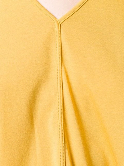 Shop Rick Owens Lilies Long V-neck T-shirt - Yellow