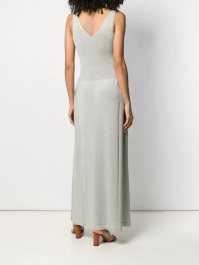 Shop Roberto Collina Lurex Knit Maxi Dress - Grey