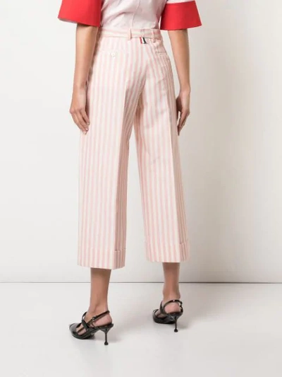 Shop Thom Browne Cropped Trousers - Pink