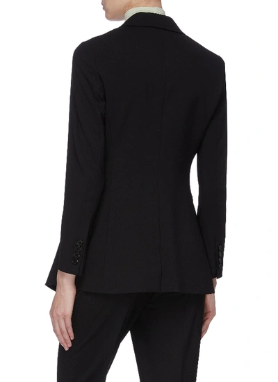 Shop Theory 'etiennette' Peaked Lapel Wool Long Blazer In Black