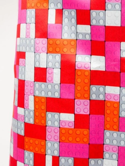 Shop Mary Katrantzou Sigma Lego Print Skirt In Red