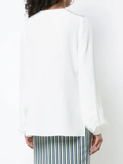 Shop Diane Von Furstenberg Keyhole Blouse In White