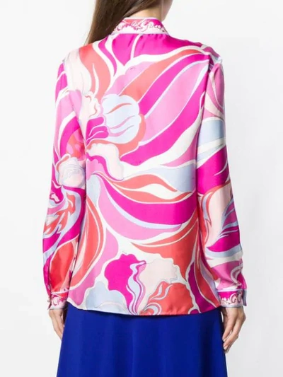 Shop Emilio Pucci Pink Rivera Print Silk Shirt