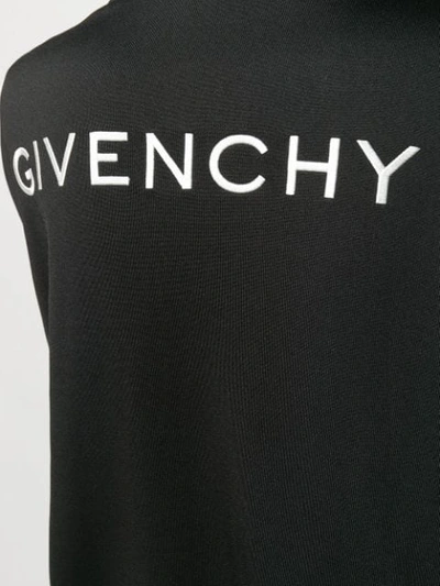 Shop Givenchy Logo Oversized Hooded Zipper In Black
