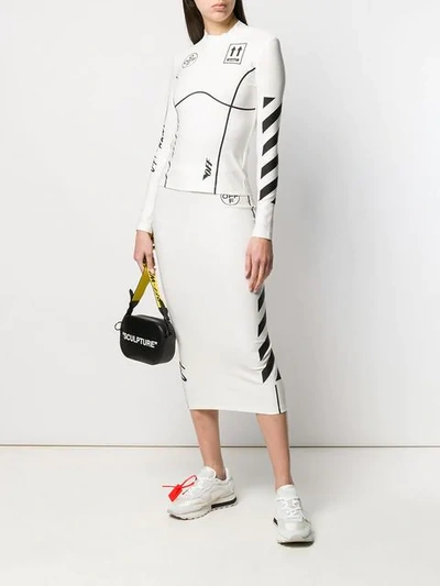 Shop Off-white Sporty Long-sleeved Top In White