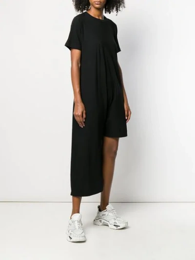 Shop Mm6 Maison Margiela Asymmetric T-shirt Dress In Black