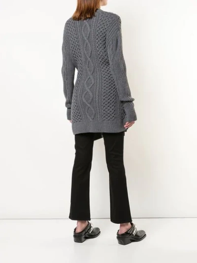 Shop Proenza Schouler Cable Knit Robe Cardigan In Grey