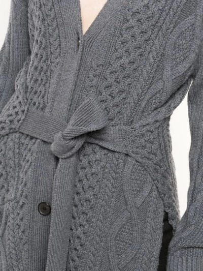 Shop Proenza Schouler Cable Knit Robe Cardigan In Grey