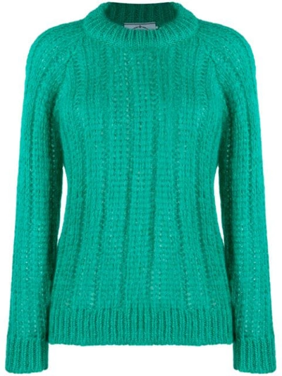 Shop Prada Chunky Knit Sweater In Green