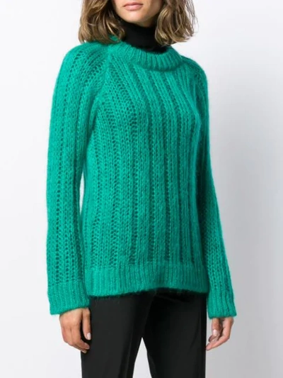 Shop Prada Chunky Knit Sweater In Green