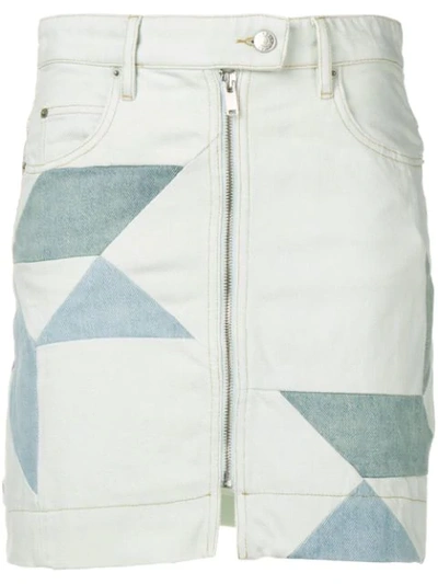 Shop Isabel Marant Étoile Ioline Patchwork Denim Skirt In Blue