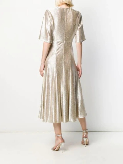 Shop Galvan Stella Dress In Gold