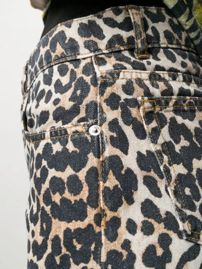 Shop Ganni Leopard Slim-fit Jeans In Neutrals