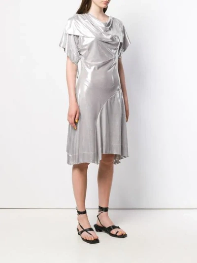 Pre-owned Vivienne Westwood Draped Collar Dress In Silver