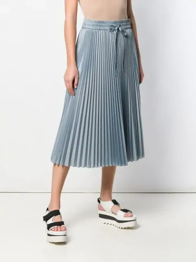 Shop Red Valentino Pleated Midi Skirt In 198 Sky