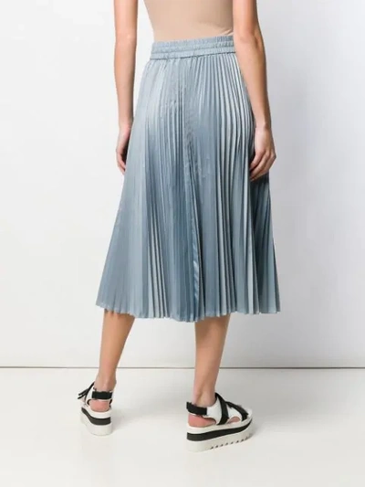 Shop Red Valentino Pleated Midi Skirt In 198 Sky