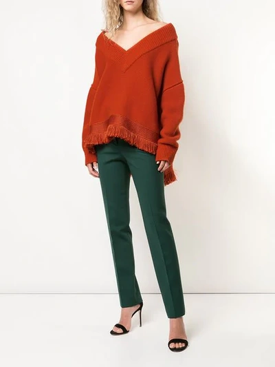 OSCAR DE LA RENTA LOOSE-FITTING KNIT SWEATER - 橘色