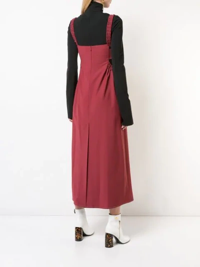 Shop Ellery Flared Midi Dress In Red