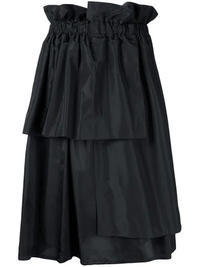 Shop Comme Des Garçons Noir Kei Ninomiya Asymmetric Layered Skirt - Black