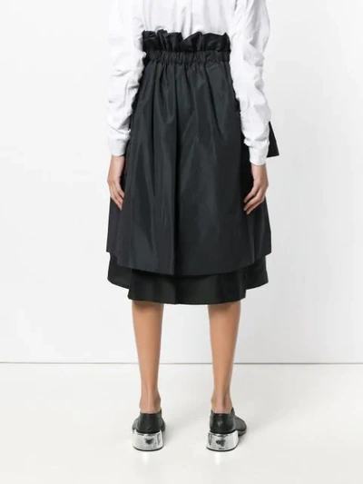 Shop Comme Des Garçons Noir Kei Ninomiya Asymmetric Layered Skirt - Black