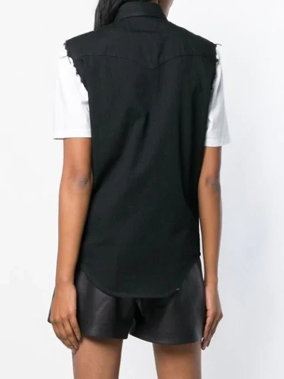 Shop Saint Laurent Denim Vest In Black