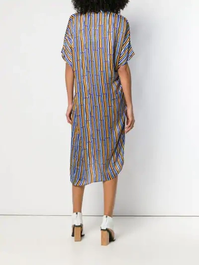 Shop Christian Wijnants Dipha Bamboo Stripe Dress In Orange