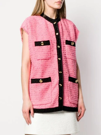 Shop Gucci Bouclé-weste In 5474 Pink