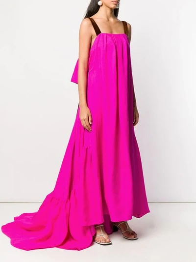 Shop Roksanda Bow Fastening Long Gown In Pink