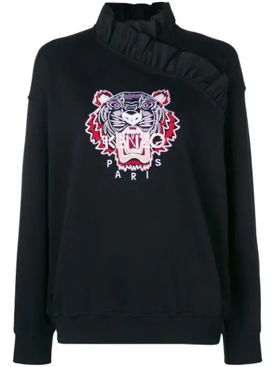 Shop Kenzo Embroidered Tiger Jumper In 99 Noir