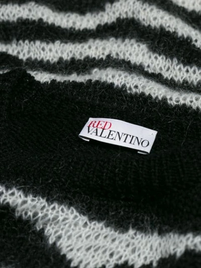 Shop Red Valentino Zebra Stripe Sweater In Black