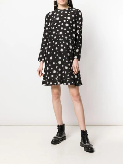 Shop Red Valentino Starry Print Dress In Black