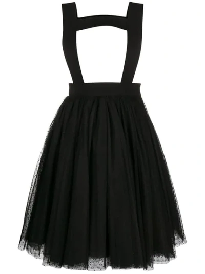 Shop Comme Des Garçons Polka Tulle Pinafore Skirt In Black