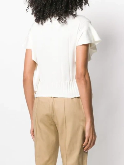 Shop Kenzo Ribbed Knit Top In White