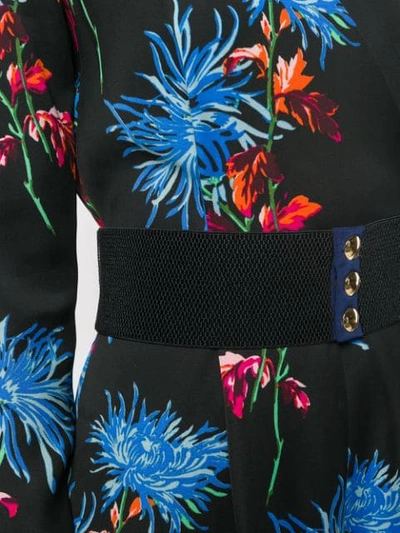 Shop Diane Von Furstenberg Floral Print Jumpsuit In Black