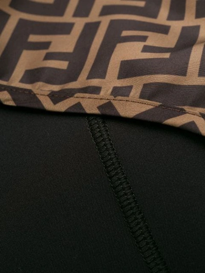 Shop Fendi Ff Logo Sport Biker Shorts In Neutrals