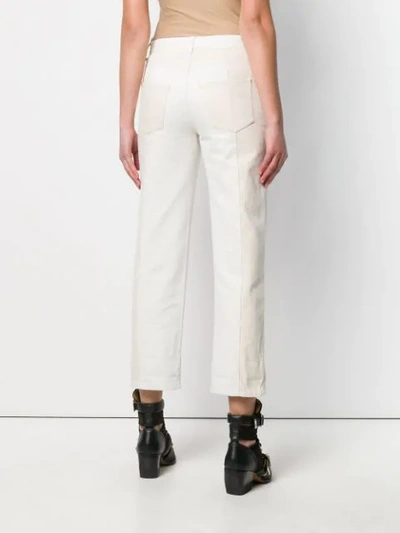 Shop Alexander Mcqueen Cropped Jeans In Neutrals