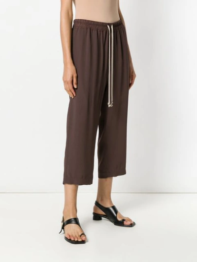 Shop Rick Owens Cropped Trousers - Brown