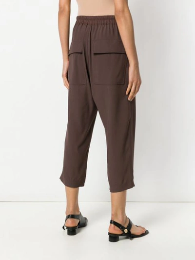 Shop Rick Owens Cropped Trousers - Brown